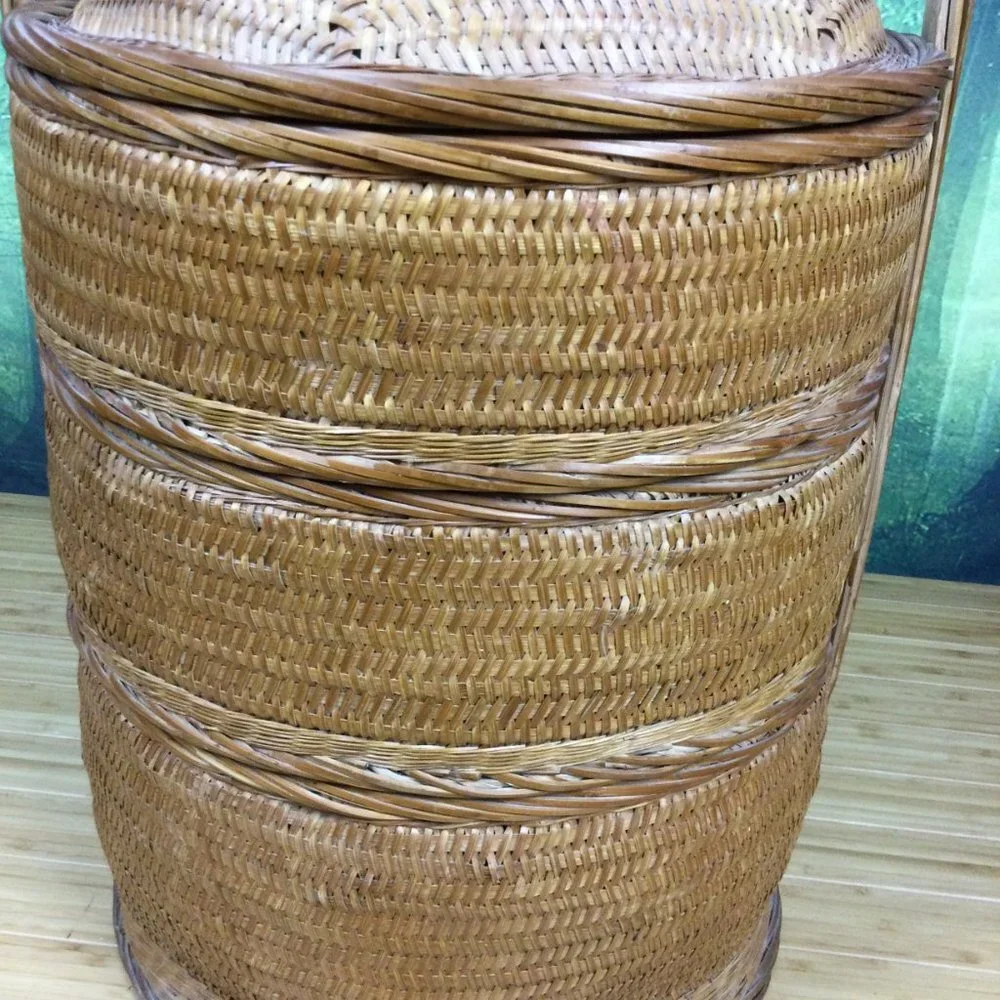 Vintage Chinese Rice Wedding Basket 3 Tier